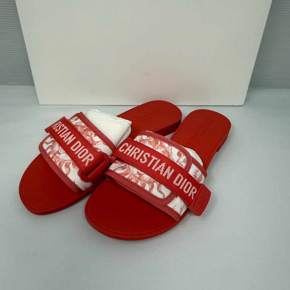Christian Dior coral  Slide Sandals